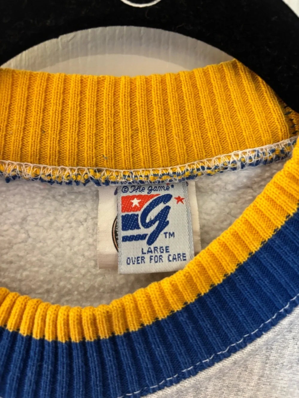 St. Louis Blues Vintage Gray, Blue & Yellow Crewneck Sweatshirt - Picture 2 of 4